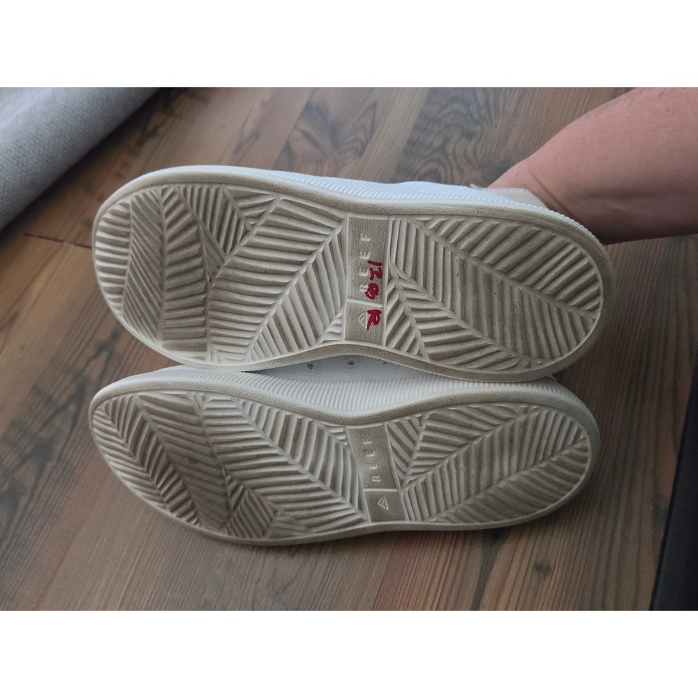 Reef Neptune Womens 9 White Knit Low Top Lace Up Sneakers Suede Comfort Cushion - Picture 6 of 6